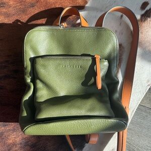 The Horse Olive Green Leather Backpack